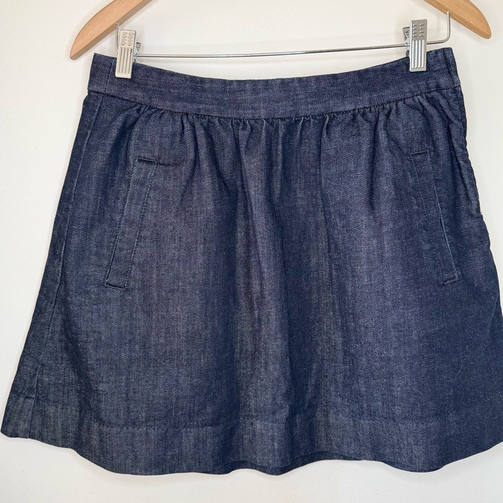 J CREW dark Denim lady Mini Skirt size 6